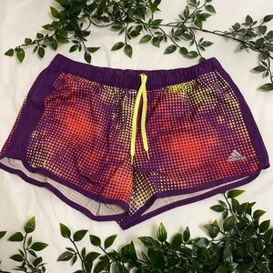 Purple Adidas lined activewear shorts